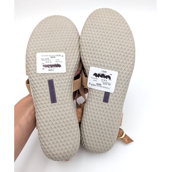 David Tate Quilt Slingback Embellished Strappy Sandals Brown Size 8.5W EU39 - Picture 8 of 11